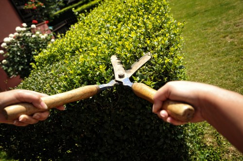 Gardening staff reviewing site risks before starting work