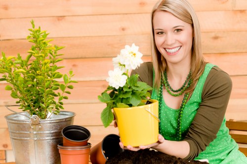 Seasonal garden maintenance work in Woolwich with planting and weeding
